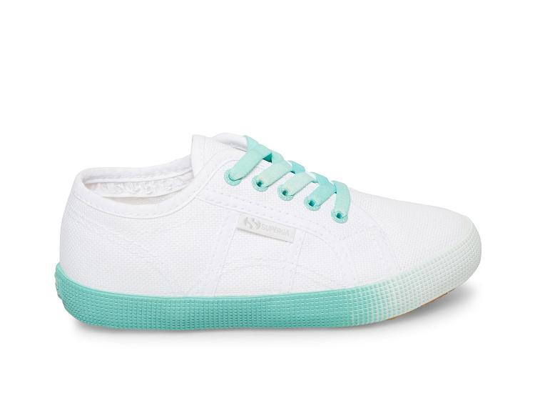 Superga 2750 Cotbumpergradientj White Baby Blue - Kids Superga Shoes